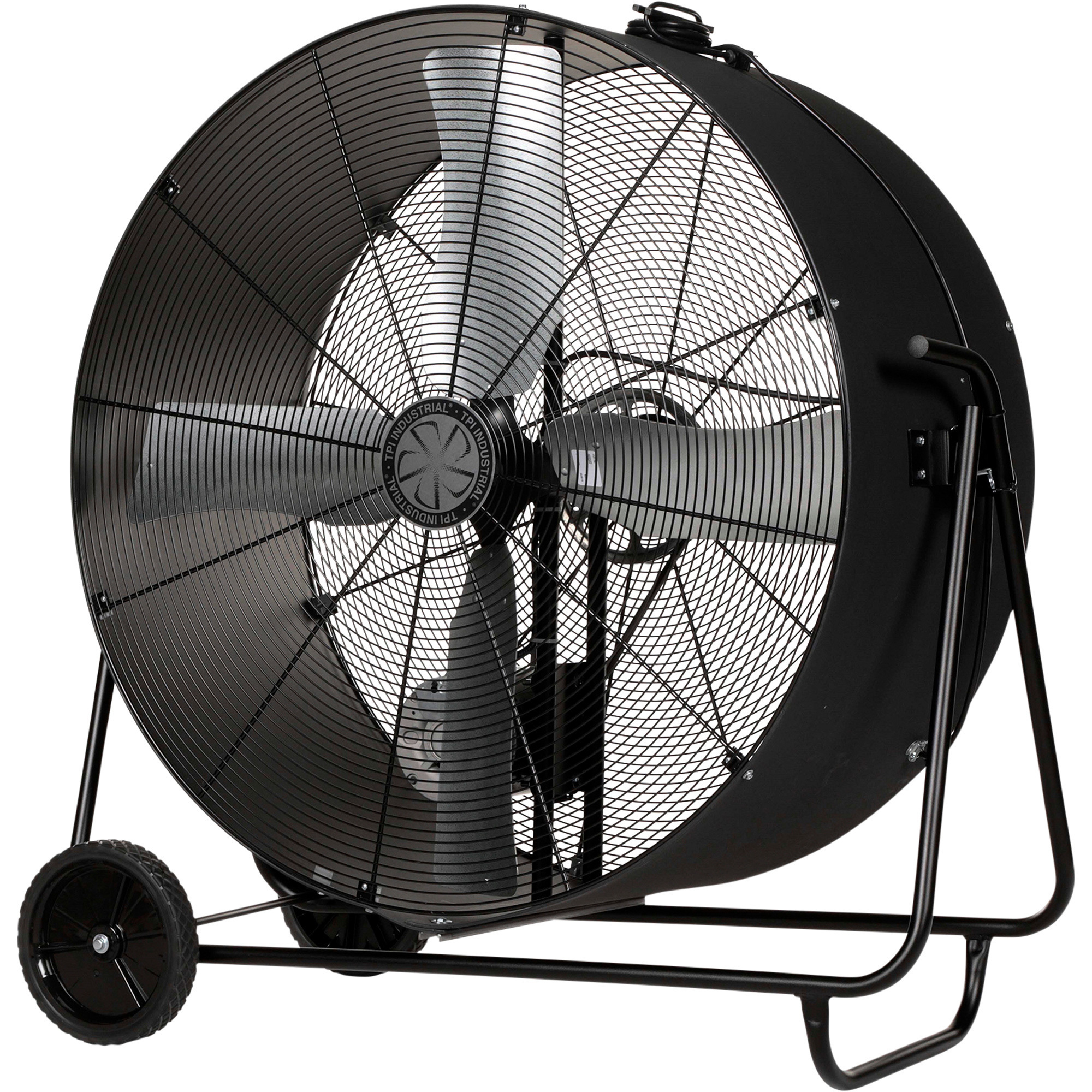 TPI Swivel Mount Drum Fan - 42in. Diameter, 18,200 CFM, 120 Volts, 10in. Wheels, Model# PBS 42-B